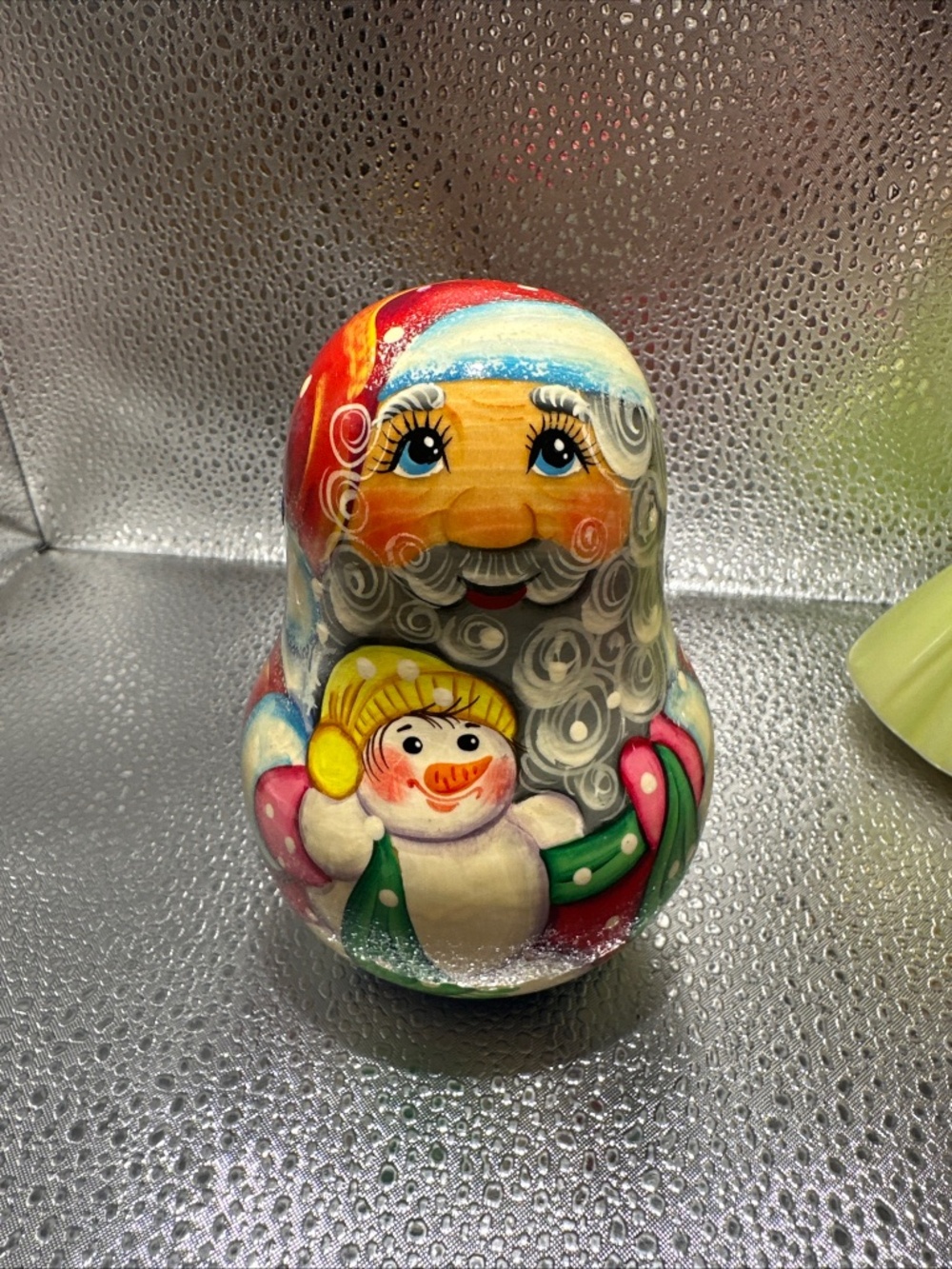 Vtg Nevalashkas Intricately Handpainted Rocking Santa Claus Wobble Figurine Bell